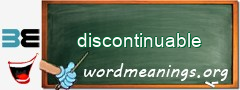 WordMeaning blackboard for discontinuable